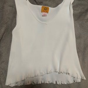 white ribbed crop top